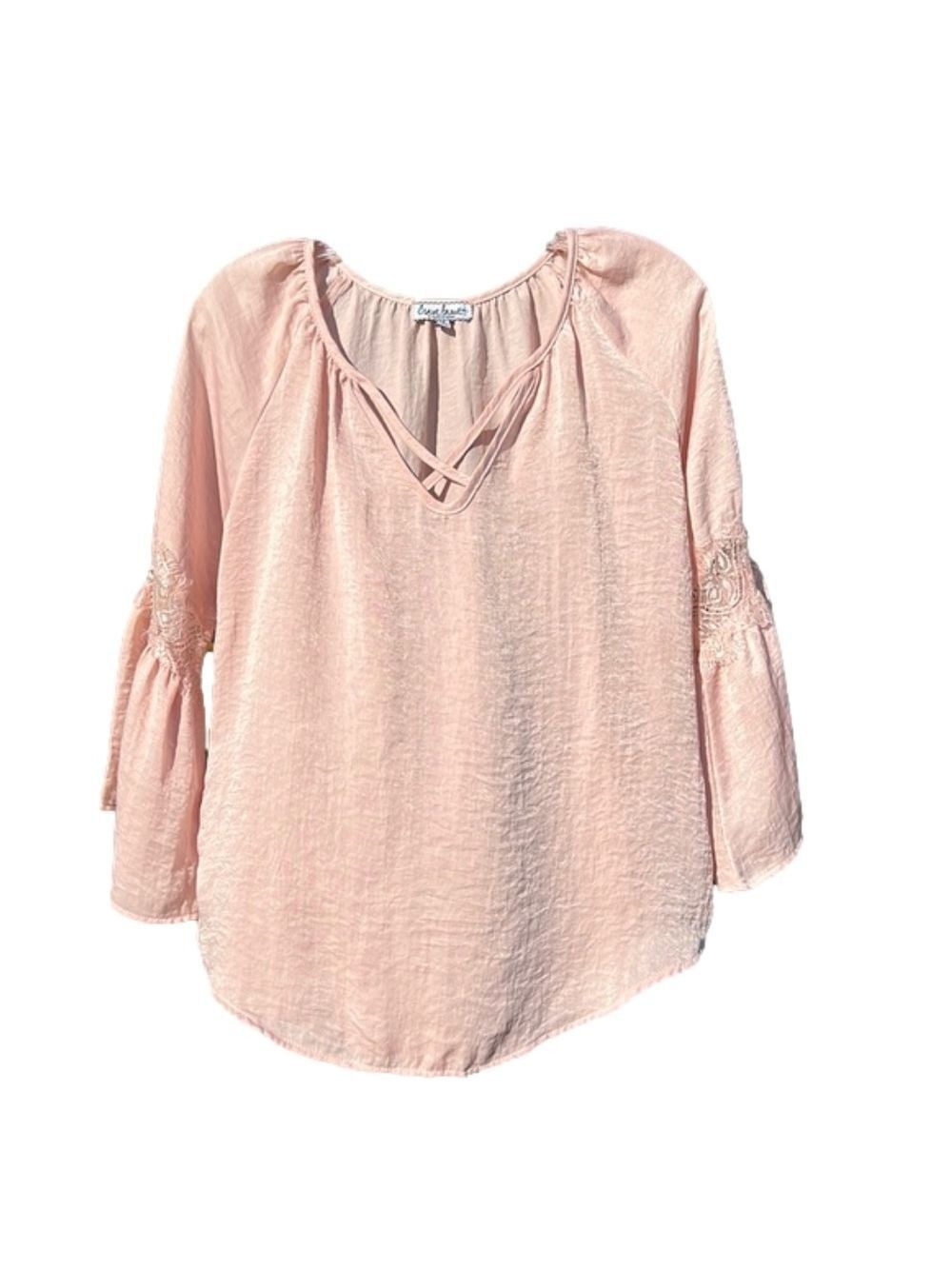 Crave Fame by Almost Famous Pink Long Sleeve Blouse Women’s Size Medium
